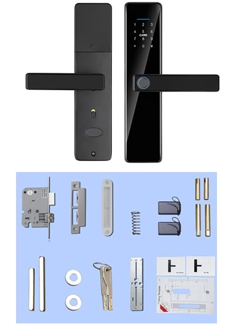 Generic - Smart Door Lock Keypad Door Lock with Handle Electronic Deadbolt Door Lock Digital Smart Door Lock 5-in-1multi-function Smart Door Lock App/Fingerprint/Card/Key/Code Unlock - Image 1