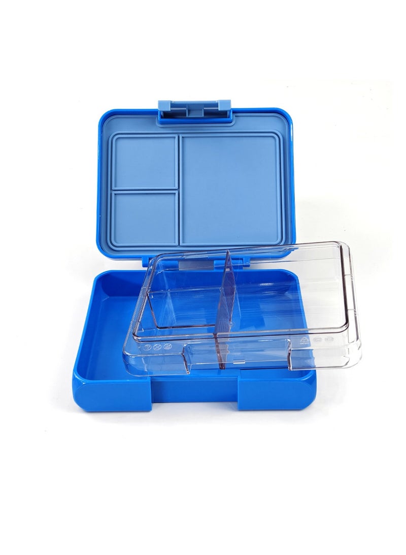 عام مربع الغداء طالب مكتب عامل مع غطاء ، وختم بسيط والعزل الحراري مربع الغداء تقسيم المواد تريتان (الأزرق) - Image 2
