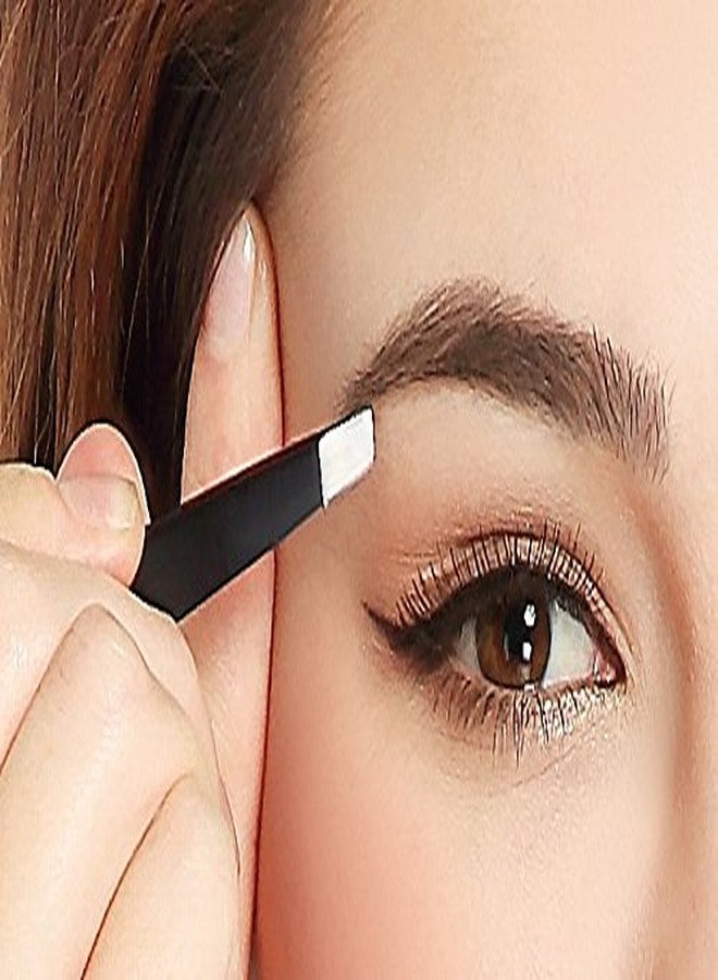 NEW STYLE Slant Tweezers (10-Pack) - Professional Slant-Tip Tweezers in Separate Sleeves for Eyebrows and Facial Hair - Stainless Steel Brow Shaping Hair Plucker for Expert Precision Personal Care - Image 3