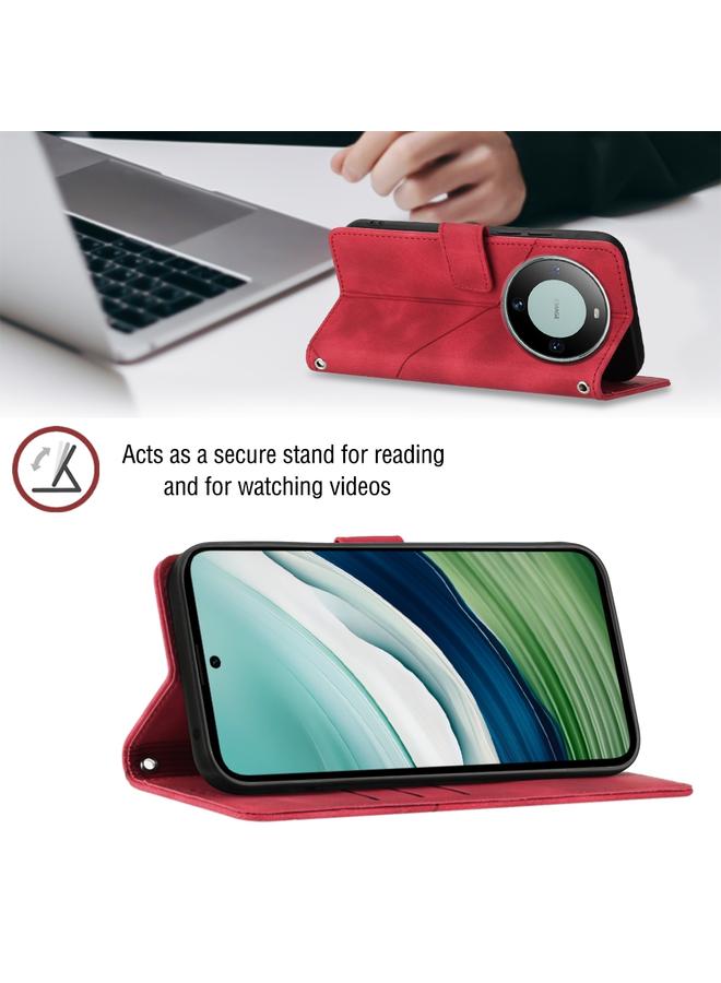 اس-توب جراب لهاتف Huawei Mate 60 مصنوع من الجلد المنقوش - Image 4