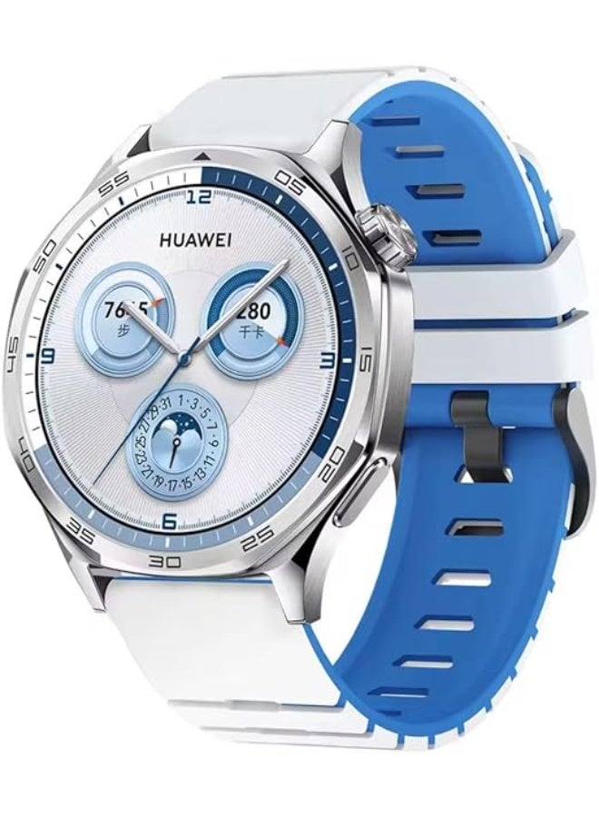فكرة حزام سيليكون فاخر 22 مم لساعة Huawei Watch GT6 46 مم | GT6 Pro | GT5 46 مم | GT4 | GT2 GT3 46 مم | Watch 4/4 Pro | Watch 3/3 Pro | GT3 | GT3 Pro | GT Runner - Image 1