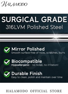 Generic 316LVM Surgical Steel Nose Ring with Cubic Zirconia Crystal Stainless Steel Nose Piercing Adjustable Nose Studs Comfortable and Secure Nose Jewelry Perfect for Sensitive Skin and Daily Wear  - Image 4
