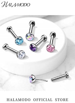 Generic 316LVM Surgical Steel Nose Ring with Cubic Zirconia Crystal Stainless Steel Nose Piercing Adjustable Nose Studs Comfortable and Secure Nose Jewelry Perfect for Sensitive Skin and Daily Wear  - Image 2