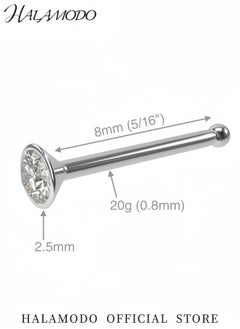 Generic 316LVM Surgical Steel Nose Ring with Cubic Zirconia Crystal Stainless Steel Nose Piercing Adjustable Nose Studs Comfortable and Secure Nose Jewelry Perfect for Sensitive Skin and Daily Wear  - Image 5