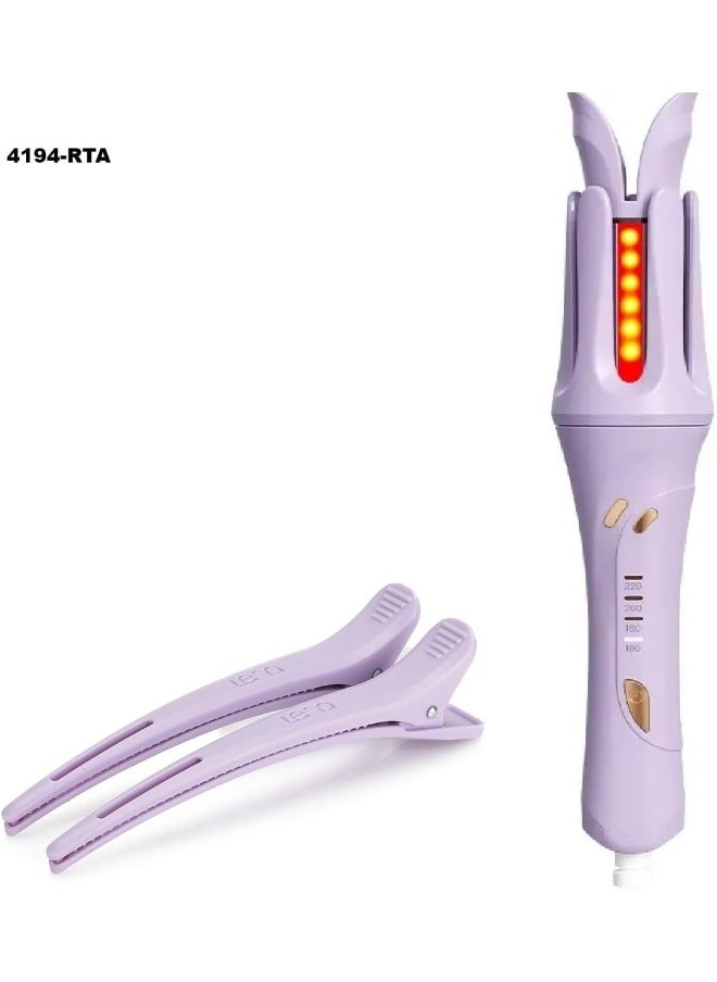 SAFENHAND Automatic Hair Curling Iron, Extensive Wide Reach 32mm Curling Tong Barrel, Ultra-Fast Heat With Led & 4 Temperature Setting 160°C-220°C, 2-Way Rotation (BLUE)