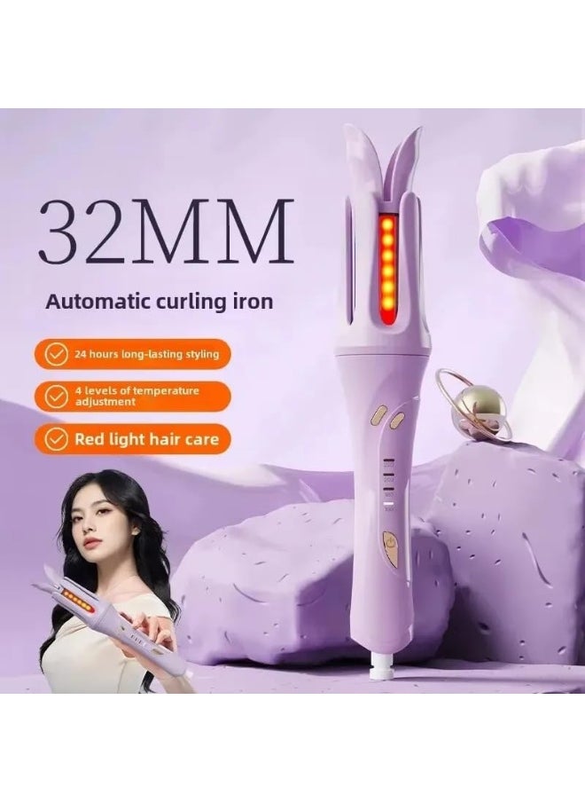SAFENHAND Automatic Hair Curling Iron, Extensive Wide Reach 32mm Curling Tong Barrel, Ultra-Fast Heat With Led & 4 Temperature Setting 160°C-220°C, 2-Way Rotation (BLUE)