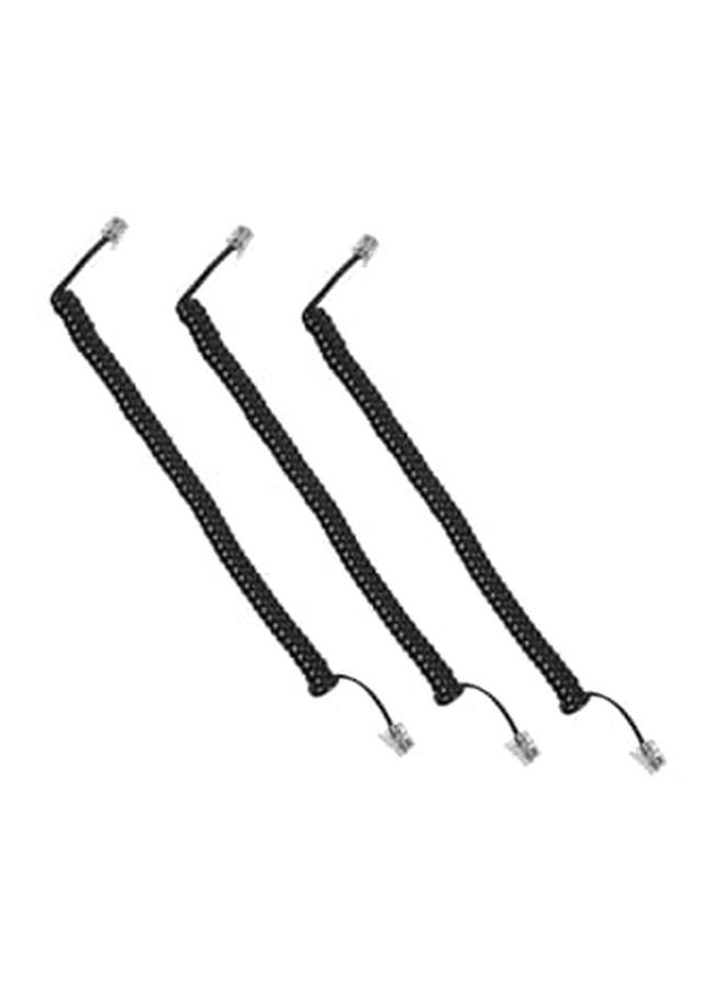 3 Pack Coiled Telephone Cord Flexible Landline Cable Stable Signal Transmission for Home Office - Image 1