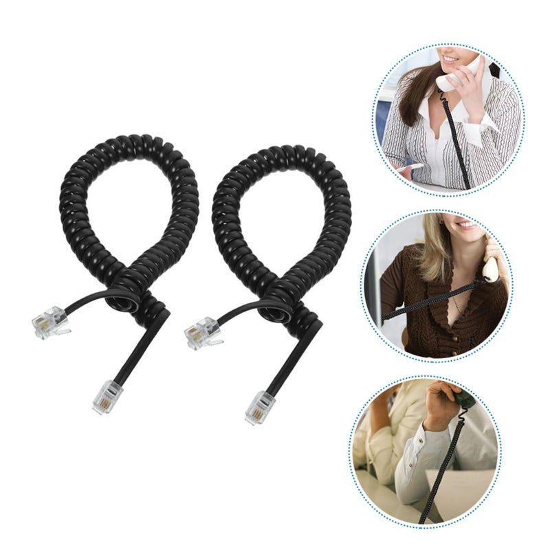 3 Pack Coiled Telephone Cord Flexible Landline Cable Stable Signal Transmission for Home Office - Image 4