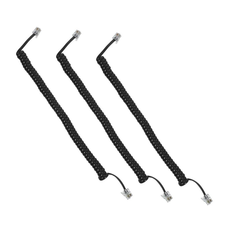 3 Pack Coiled Telephone Cord Flexible Landline Cable Stable Signal Transmission for Home Office - Image 2