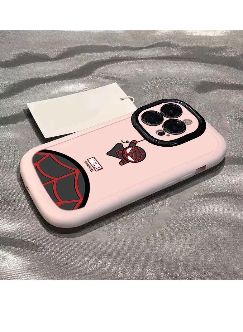 NIBEMINENT Cartoon Spider Man Protective TPU Case Cover For iPhone 16 Pro, Pink