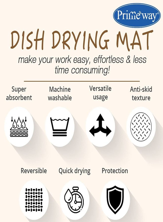 برايم واي حصيرة تجفيف الأطباق Primeway® المصنوعة من البوليستر المايكروفايبر، فائقة الامتصاص ومضادة للانزلاق، سوداء (18 × 16 بوصة) (أسود، 40 × 45 سم) - Image 3