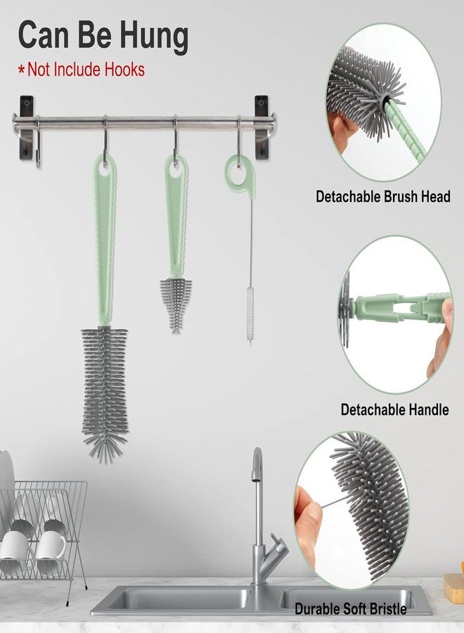 Termichy Travel Bottle Cleaning Kit: Portable Drying Rack & Brush Set for Working Moms - Compact Baby Essentials for Hotel & Camping (Light Green, Bottle Brush Set) - Image 5