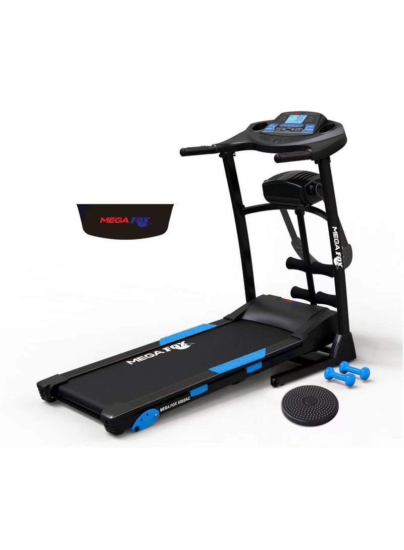 Treadmills, 160 kg loss, air-conditioned motor, accessories, and a five-year warranty.