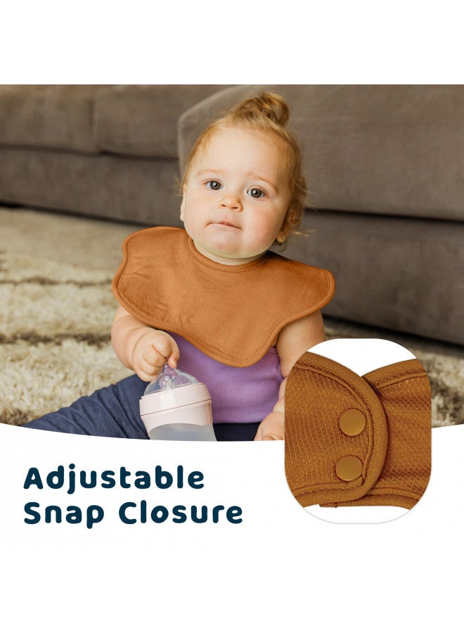 Tiny Twinkle Roundabout Drool Bibs 3 Pack - 360 Rotating Waterproof and Absorbent Teething Baby Bibs (Cinnamon Set 3-Pack) - Image 2