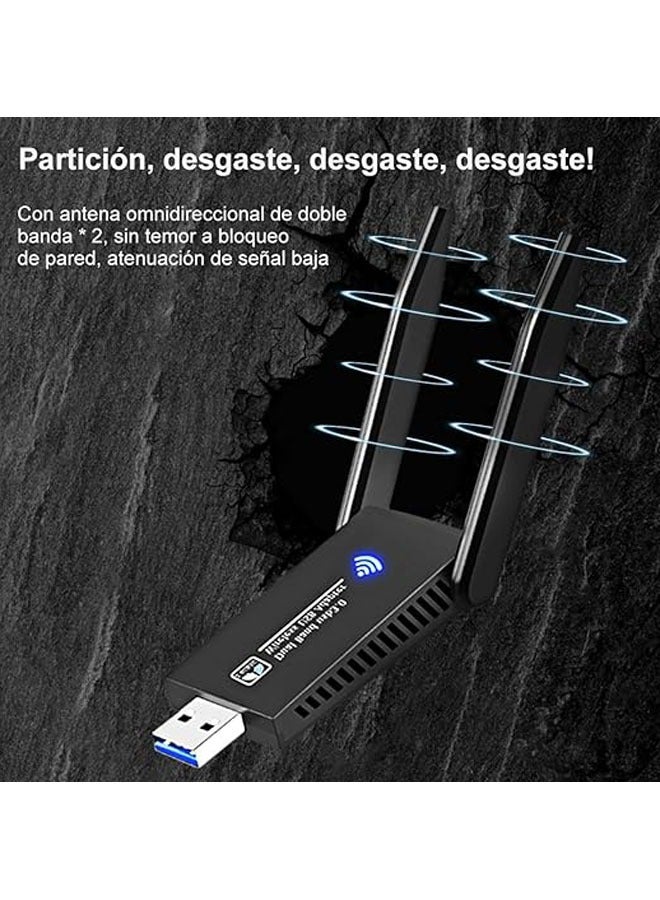 general Wi-Fi Adapter 1300Mbps Dual Band 5GHz/2.4GHz, USB 3.0, Adjustable Antenna Long Range WiFi Receiver, Strong Signal, WiFi Adapter for PC Desktop Laptop Compatible with Windows 10/7/8/8.1/XP, Mac OS - Image 5