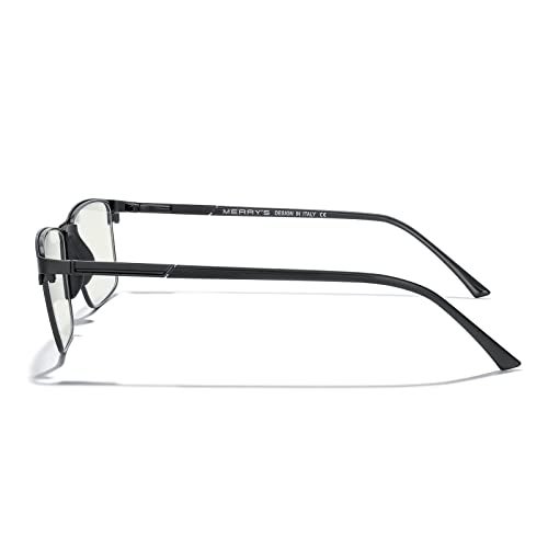 MERRY'S Fashion Blue Light Blocking Glasses - Reading Glasses Metal Frame Spring Hinge Readers for Men Eyeglasses - Image 3
