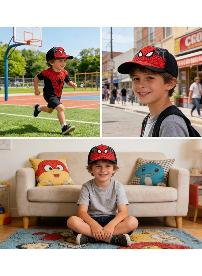 قبعة بيسبول مارفل سبايدرمان للأولاد من سن 3 إلى 9 سنوات قبعة سبايدرمان قطنية قابلة للتنفس للأطفال الصغار مثالية للعب في الهواء الطلق والرياضة المدرسية وركوب الدراجات والمشي لمسافات طويلة والمغامرات اليومية وهدية خاصة - Image 5