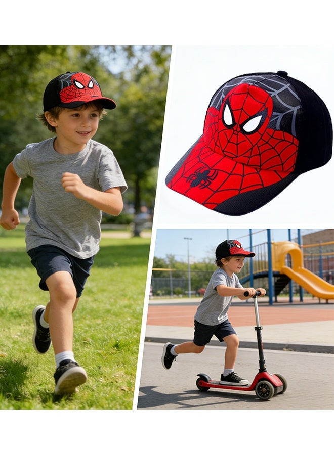 قبعة بيسبول مارفل سبايدرمان للأولاد من سن 3 إلى 9 سنوات قبعة سبايدرمان قطنية قابلة للتنفس للأطفال الصغار مثالية للعب في الهواء الطلق والرياضة المدرسية وركوب الدراجات والمشي لمسافات طويلة والمغامرات اليومية وهدية خاصة - Image 4