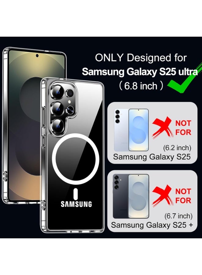 بورتوني غطاء حماية متوافق مع هاتف Samsung Galaxy S25 Ultra مع غطاء Magsafe مع زجاج مقوى 9D بتغطية كاملة وزجاج عالي الاستجابة لهاتف Samsung Galaxy S25 Ultra - Image 2