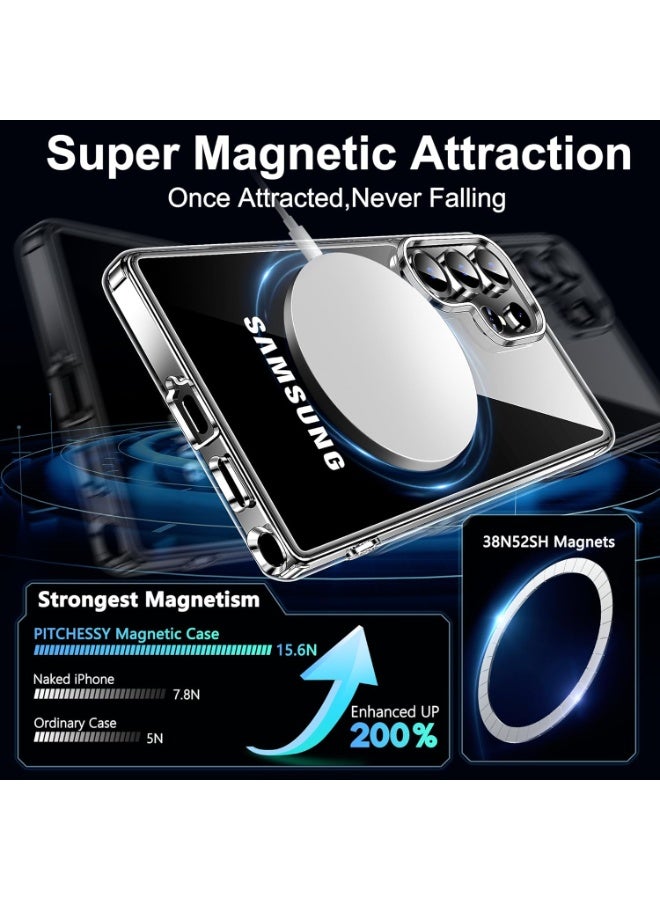 بورتوني غطاء حماية متوافق مع هاتف Samsung Galaxy S25 Ultra مع غطاء Magsafe مع زجاج مقوى 9D بتغطية كاملة وزجاج عالي الاستجابة لهاتف Samsung Galaxy S25 Ultra - Image 5