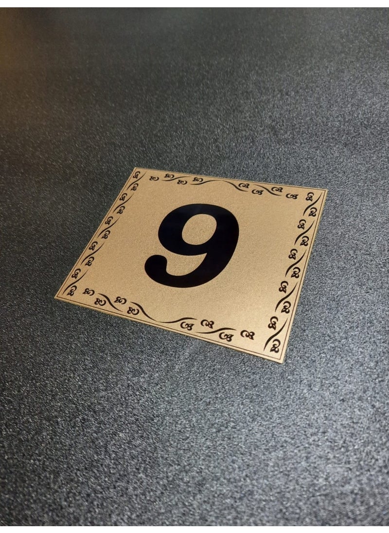 GEN Door Number 10X12 cm Adhesive No 9 Metallic Golden Yellow  - Image 2