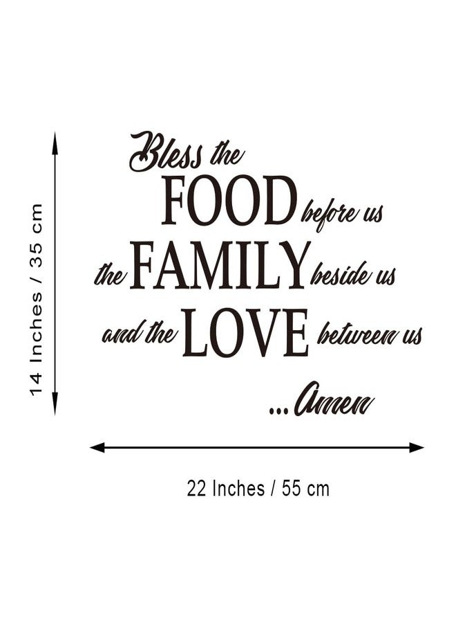 MOVANKRO Bless The Food Before us, The Family Beside us, and The Love Between us Amen - Wall Decal Quotes Prayer Dining Room Kitchen Home Décor Bible Verse Motto Words Art Letters Pure Black Vinyl - Image 5