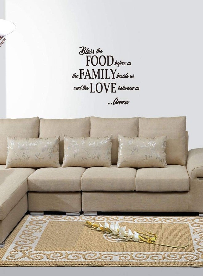 MOVANKRO Bless The Food Before us, The Family Beside us, and The Love Between us Amen - Wall Decal Quotes Prayer Dining Room Kitchen Home Décor Bible Verse Motto Words Art Letters Pure Black Vinyl - Image 4