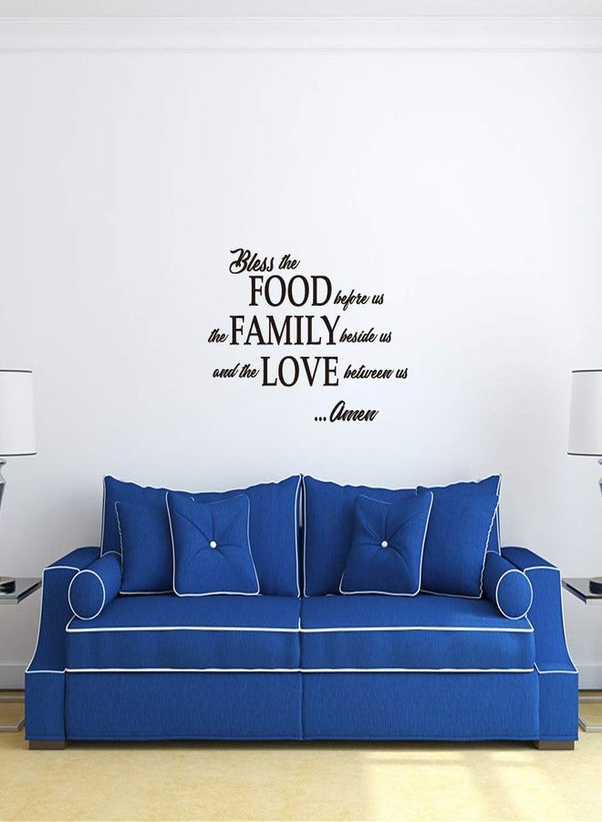 MOVANKRO Bless The Food Before us, The Family Beside us, and The Love Between us Amen - Wall Decal Quotes Prayer Dining Room Kitchen Home Décor Bible Verse Motto Words Art Letters Pure Black Vinyl - Image 3