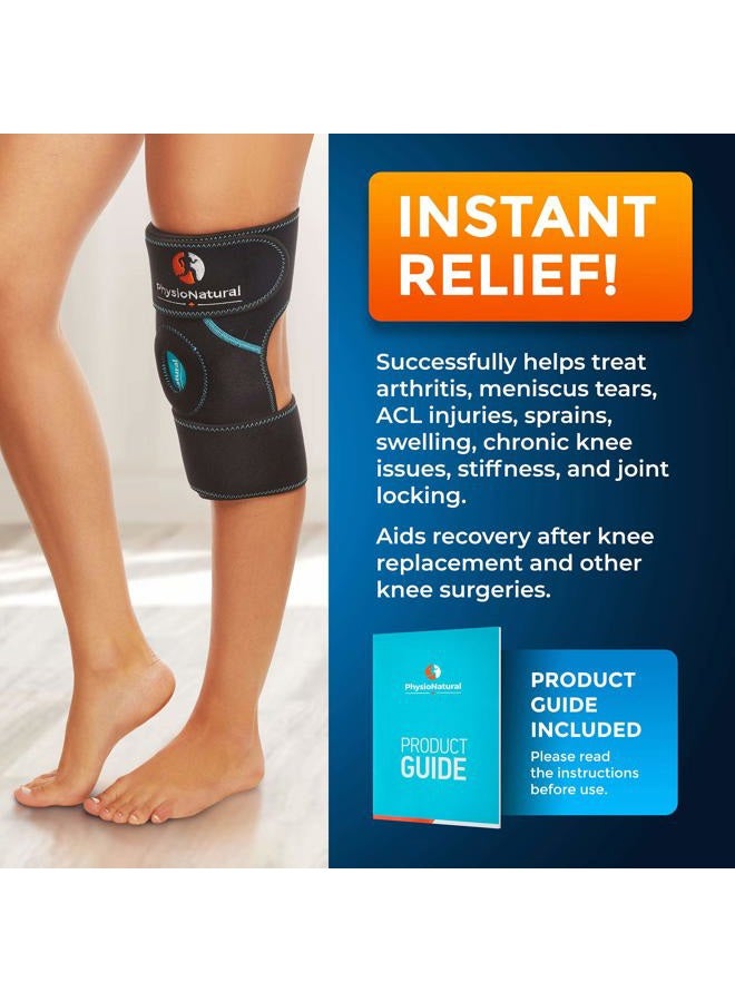 PhysioNatural Ice Pack for Knee Pain Relief, Reusable Gel Ice Wrap for Leg Injuries, Swelling, Knee Replacement Surgery, Cold Compress Therapy for Arthritis, Meniscus Tear and ACL - Image 3