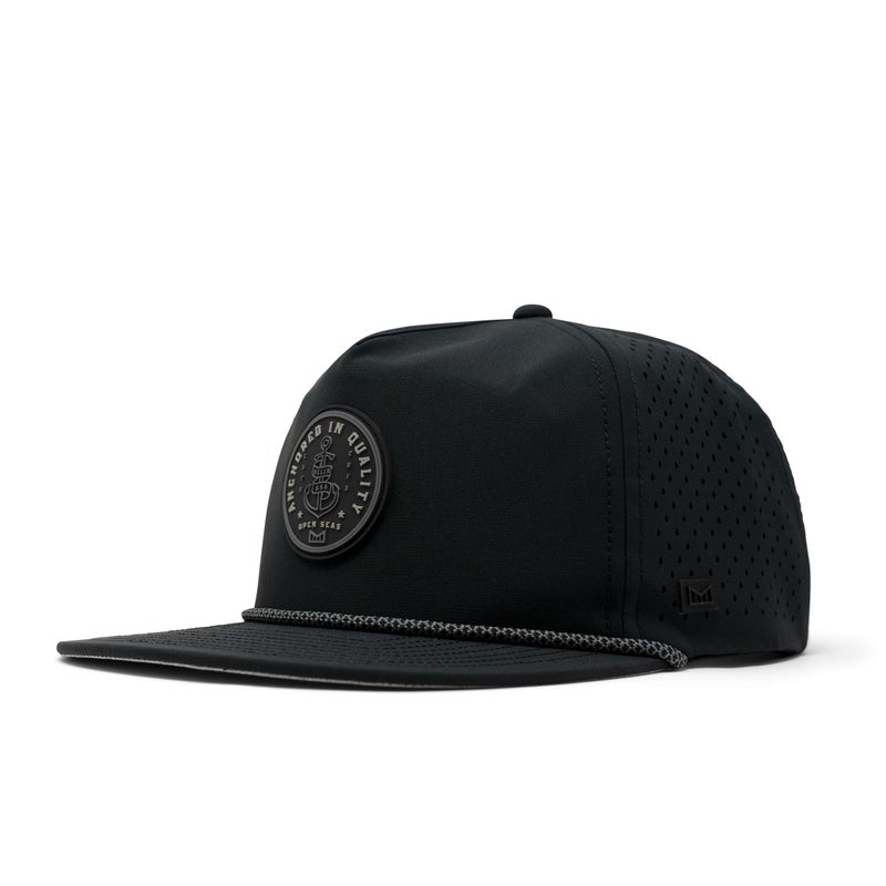 melin Coronado Anchored Hydro, Black, Men's Rope Hat, Water-Resistant Fitted Baseball Cap for Men & Women, Golf, Running, or Workout Hat, Medium-Large - Image 1