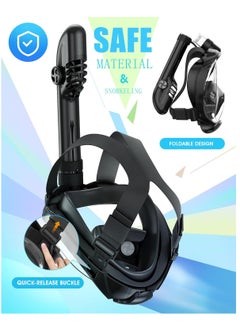 Beauenty Full Face Snorkel Mask for Adults with Latest Dry Top System, Foldable 180 Degree Panoramic View Snorkeling Mask with Camera Mount, Safe Breathing, Anti-Leaku0026Anti-Fog, Adjustable Straps  - Image 5
