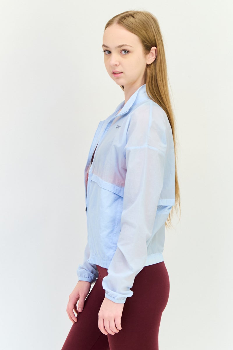 Reebok Women Sportswear Fit Long Sleeves Training Jacket, Light Blue - Image 3