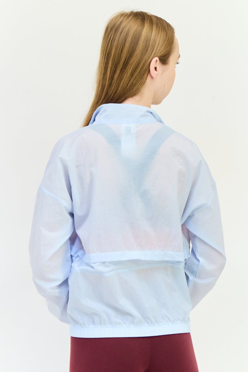 Reebok Women Sportswear Fit Long Sleeves Training Jacket, Light Blue - Image 2