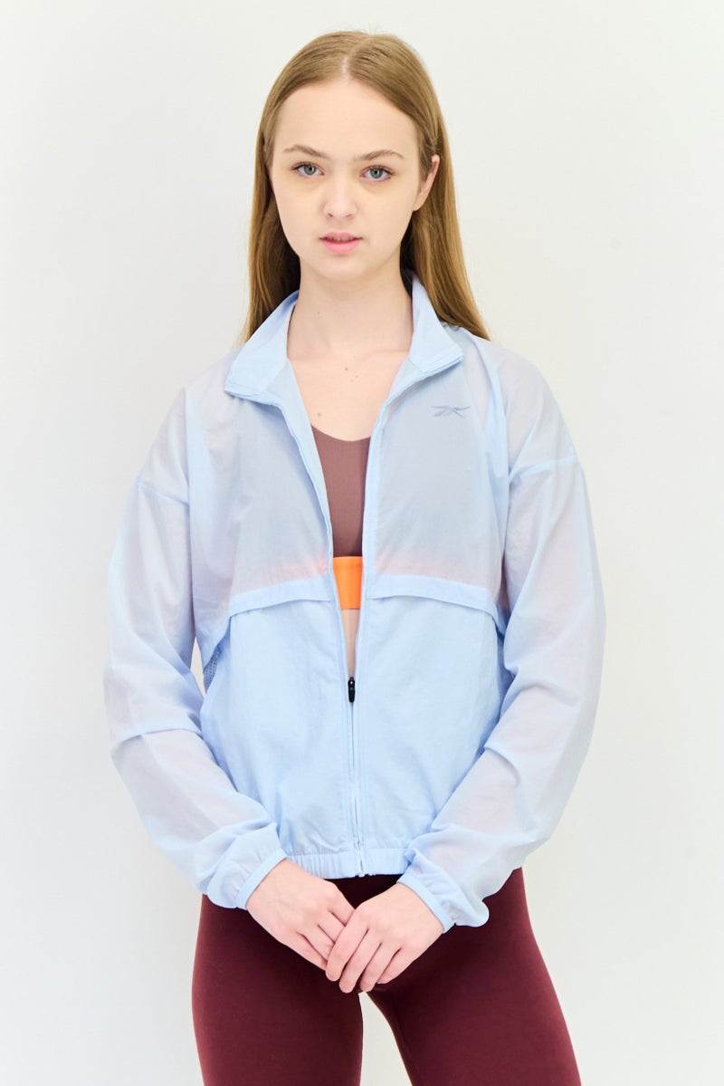 Reebok Women Sportswear Fit Long Sleeves Training Jacket, Light Blue - Image 1
