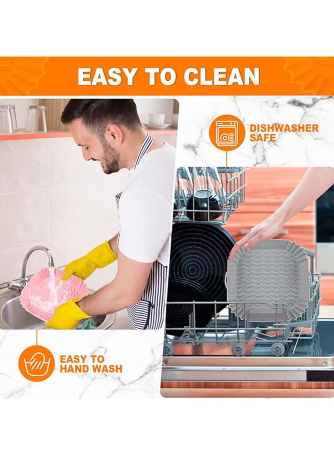 2-Pack Square Silicone Air Fryer Liners - 8 Inch Reusable Liners - Image 3