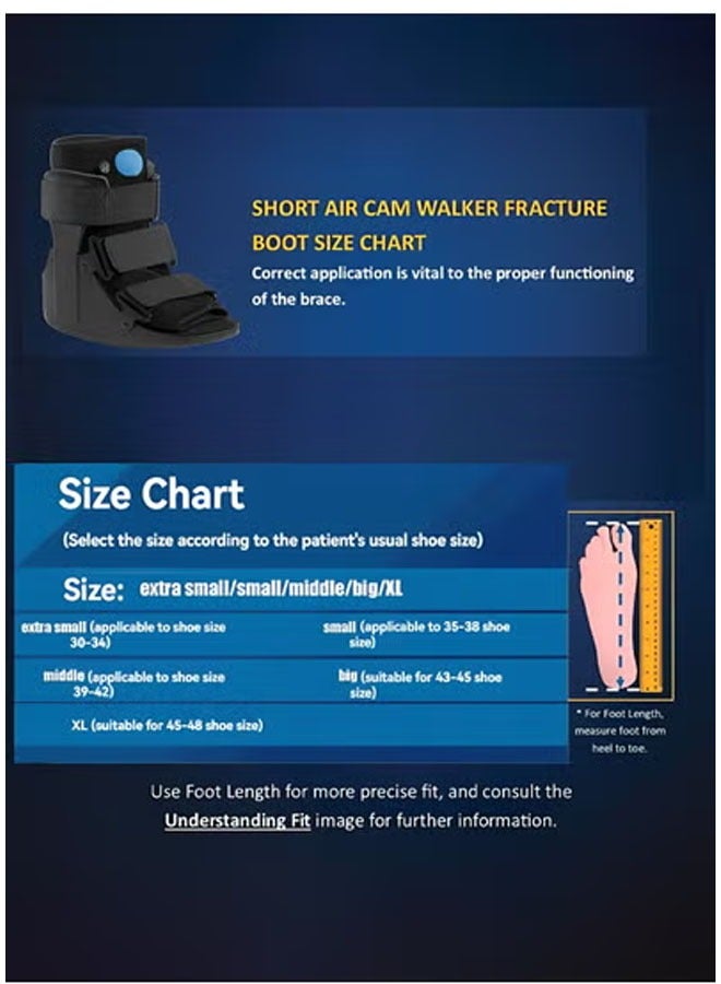 Bukela Short Air Cam Walker Fracture Boot,Walking Boot Fracture Boot for Broken Foot,Air Walking Boot Fracture Boot Short Walker Protective Boot Sprained Ankle  - Image 4