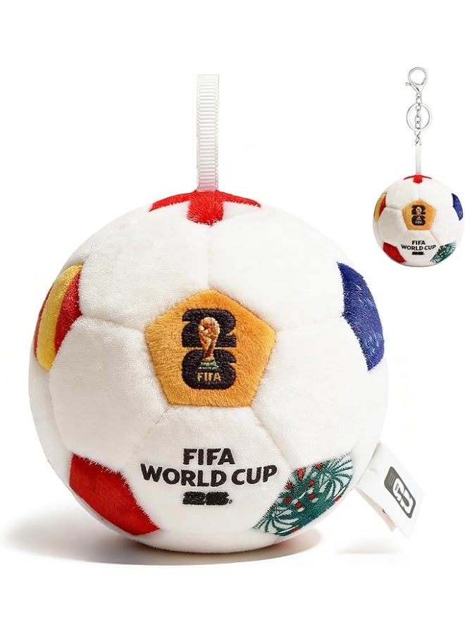 MESUCA FIFA World Cup 2026 Soccer Ball Plush Toy, 4.72" Mini Soccer Ball for Bag Charms, Kids Gift, World Cup 2026 Merchandise Fan Accessory - Image 1