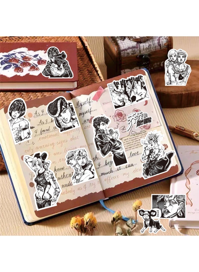 NIBEMINENT 77 Pcs Cartoon JoJo's Bizarre Adventure Deco Kit Waterproof Stickers, High Definition Printing Bright Colors, Suitable for Laptop Skateboard Luggage Water Bottle Guitar DIY - Image 2