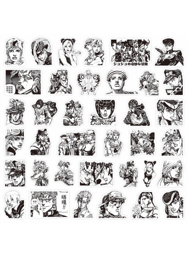 NIBEMINENT 77 Pcs Cartoon JoJo's Bizarre Adventure Deco Kit Waterproof Stickers, High Definition Printing Bright Colors, Suitable for Laptop Skateboard Luggage Water Bottle Guitar DIY - Image 1