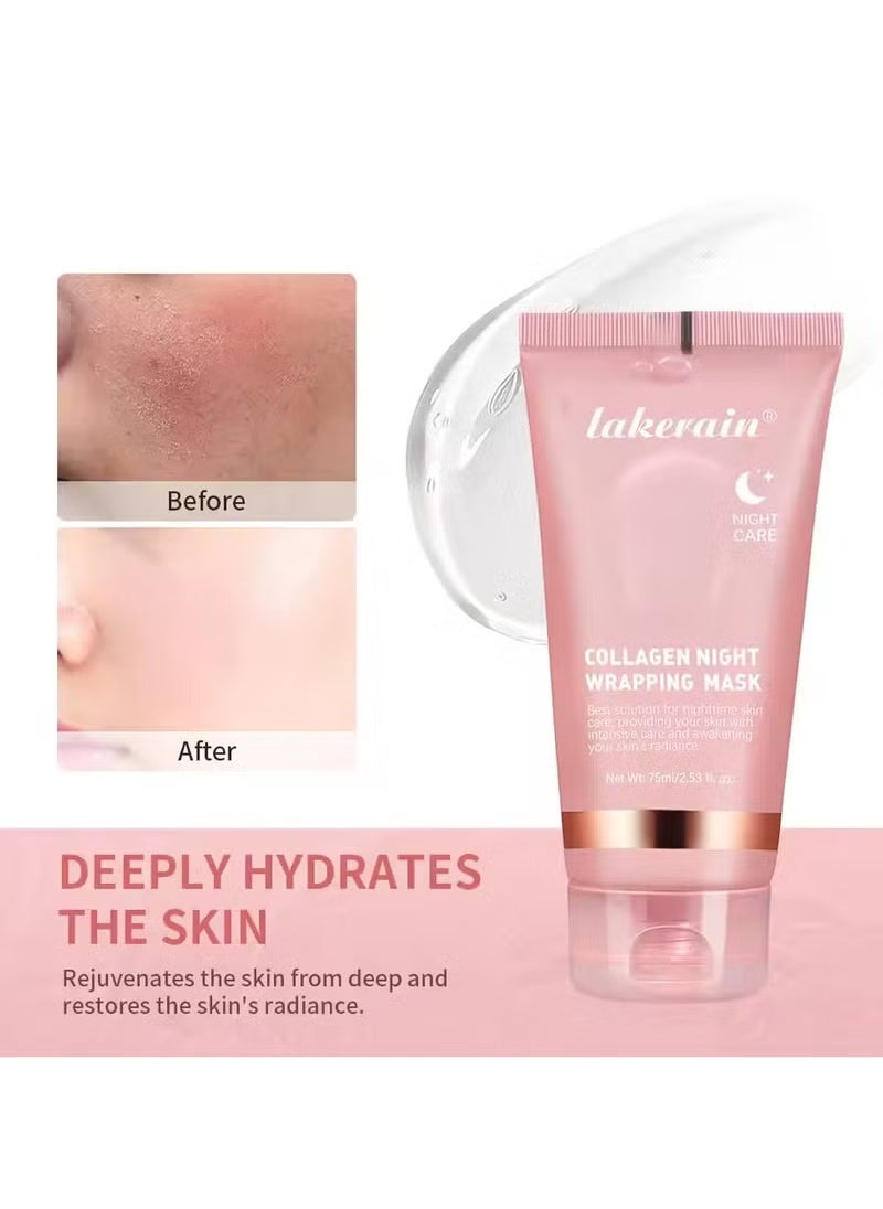 lakerain Korean Deep Collagen Mask Peel Off Mask Face Anti Wrinkle Lifting Skin Care Masks Bio Pack Night Wrapping Woman Overnight Skin  - Image 3