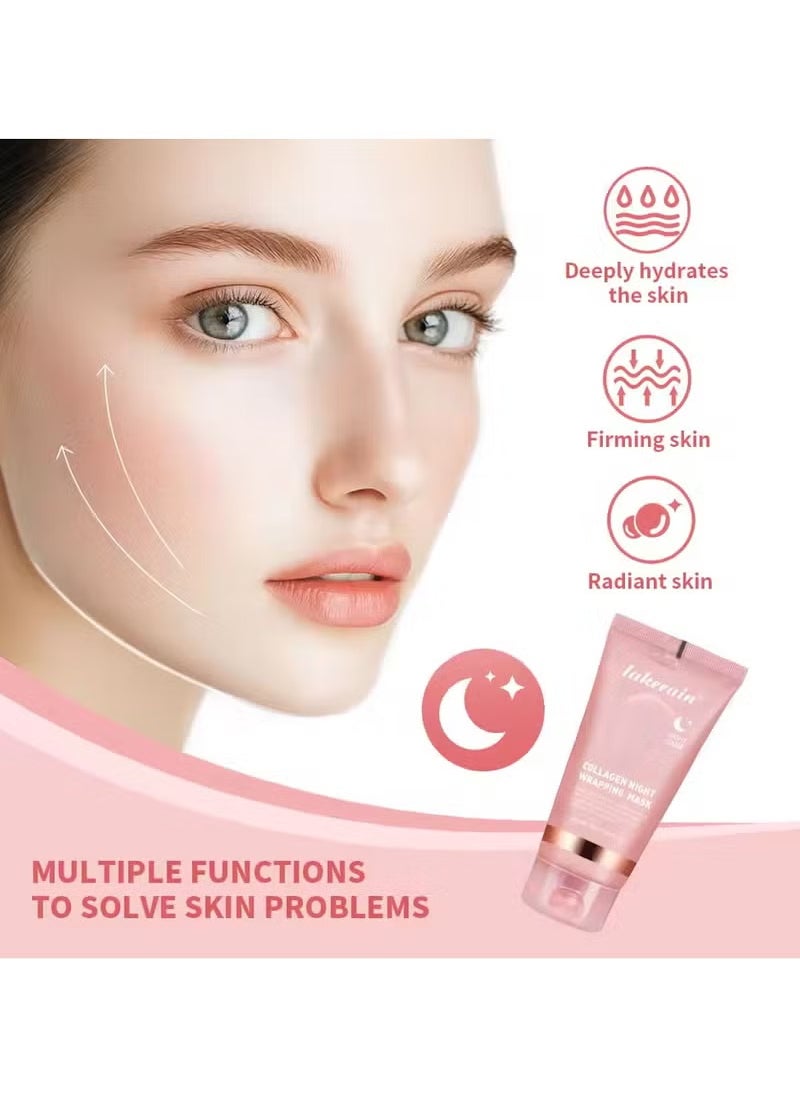 lakerain Korean Deep Collagen Mask Peel Off Mask Face Anti Wrinkle Lifting Skin Care Masks Bio Pack Night Wrapping Woman Overnight Skin  - Image 4