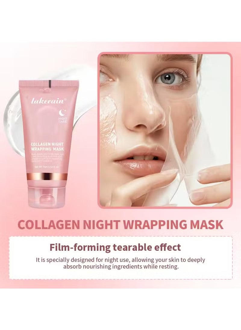 lakerain Korean Deep Collagen Mask Peel Off Mask Face Anti Wrinkle Lifting Skin Care Masks Bio Pack Night Wrapping Woman Overnight Skin  - Image 5