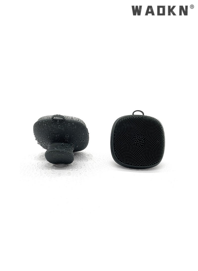 WAOKN Black Square Silicone Facial Beauty and Cleaning Brush, Facial Pore Cleaning and Facial Cleansing Brush, Manual Waterproof Cleansing and Skincare Cleansing Brush, Deep Cleansing of Pores  - Image 2