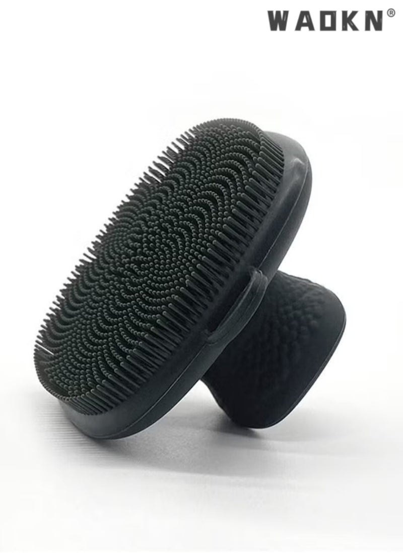 WAOKN Black Square Silicone Facial Beauty and Cleaning Brush, Facial Pore Cleaning and Facial Cleansing Brush, Manual Waterproof Cleansing and Skincare Cleansing Brush, Deep Cleansing of Pores  - Image 1