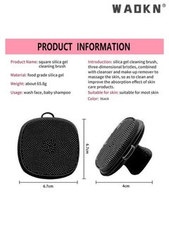 WAOKN Black Square Silicone Facial Beauty and Cleaning Brush, Facial Pore Cleaning and Facial Cleansing Brush, Manual Waterproof Cleansing and Skincare Cleansing Brush, Deep Cleansing of Pores  - Image 4