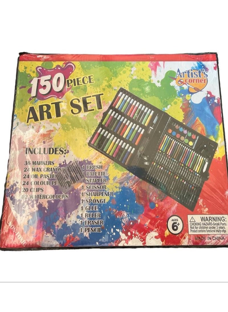 مجموعة فنية من دريس مكونة من 150 قطعة - أدوات فنية للرسم والتلوين والمزيد في علبة بلاستيكية - تقدم هدية رائعة للأطفال والكبار - Image 1