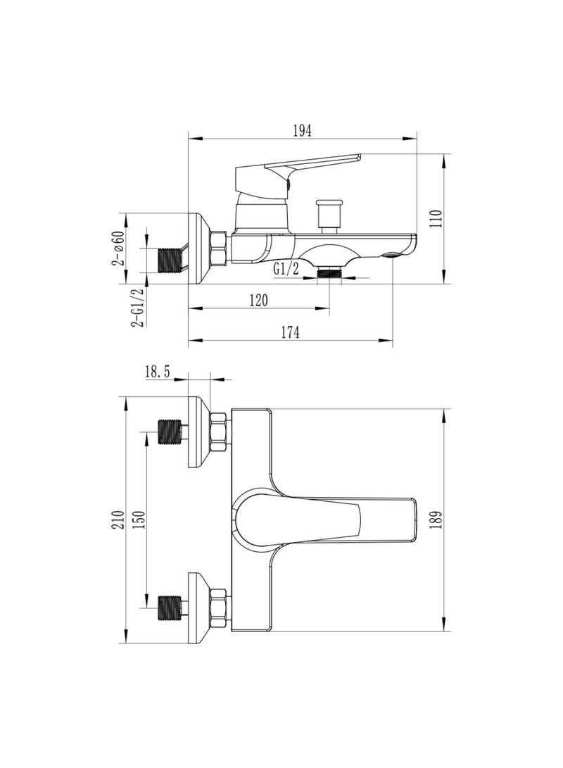 DANUBE HOME Milano Plus Bayz Plus Bath Shower Mixer Durable Brass Construction & Sleek Modern Design Matt Gold - Image 2
