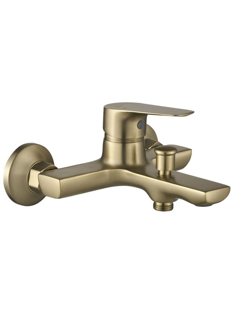 DANUBE HOME Milano Plus Bayz Plus Bath Shower Mixer Durable Brass Construction & Sleek Modern Design Matt Gold - Image 1