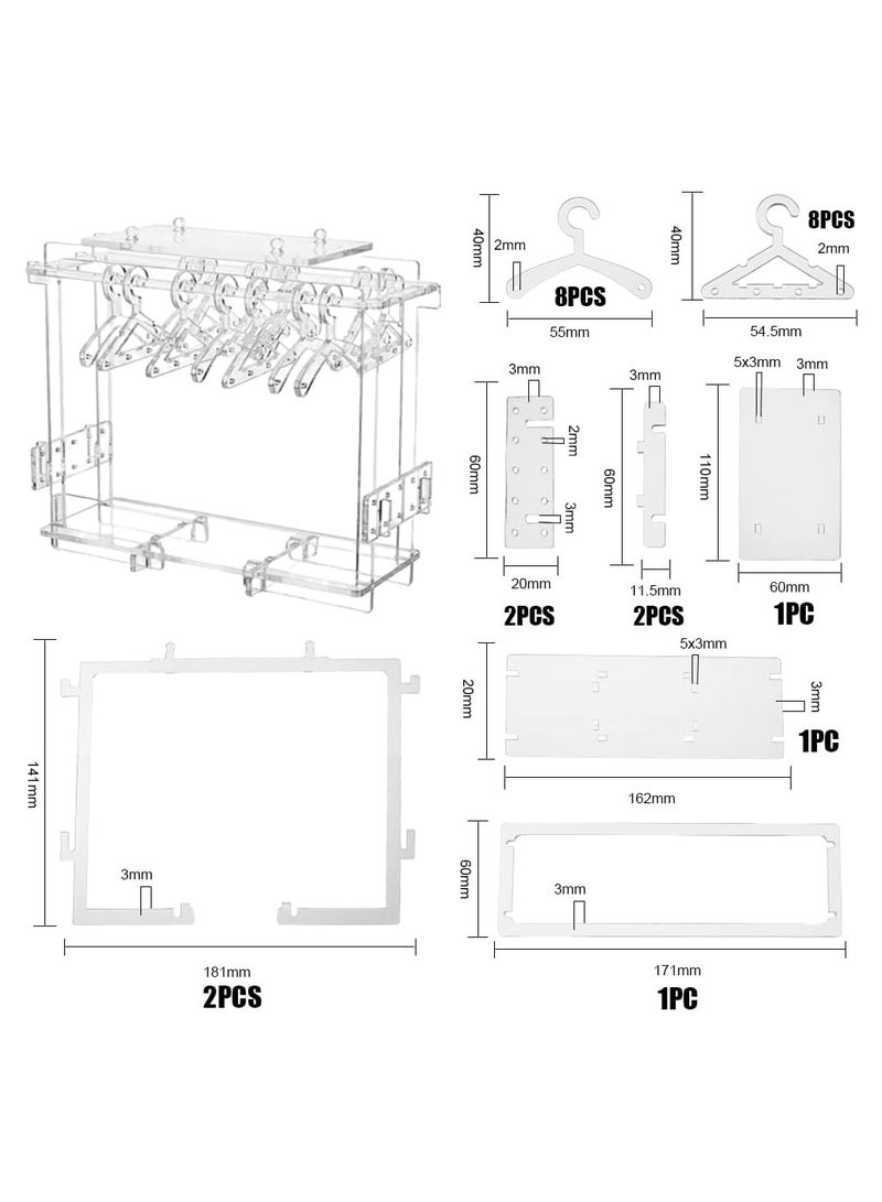 TPGP Acrylic Earring Holder Rack with 8 Mini Coat Hangers – Transparent Jewelry Display Stand for Women and Girls  - Image 3
