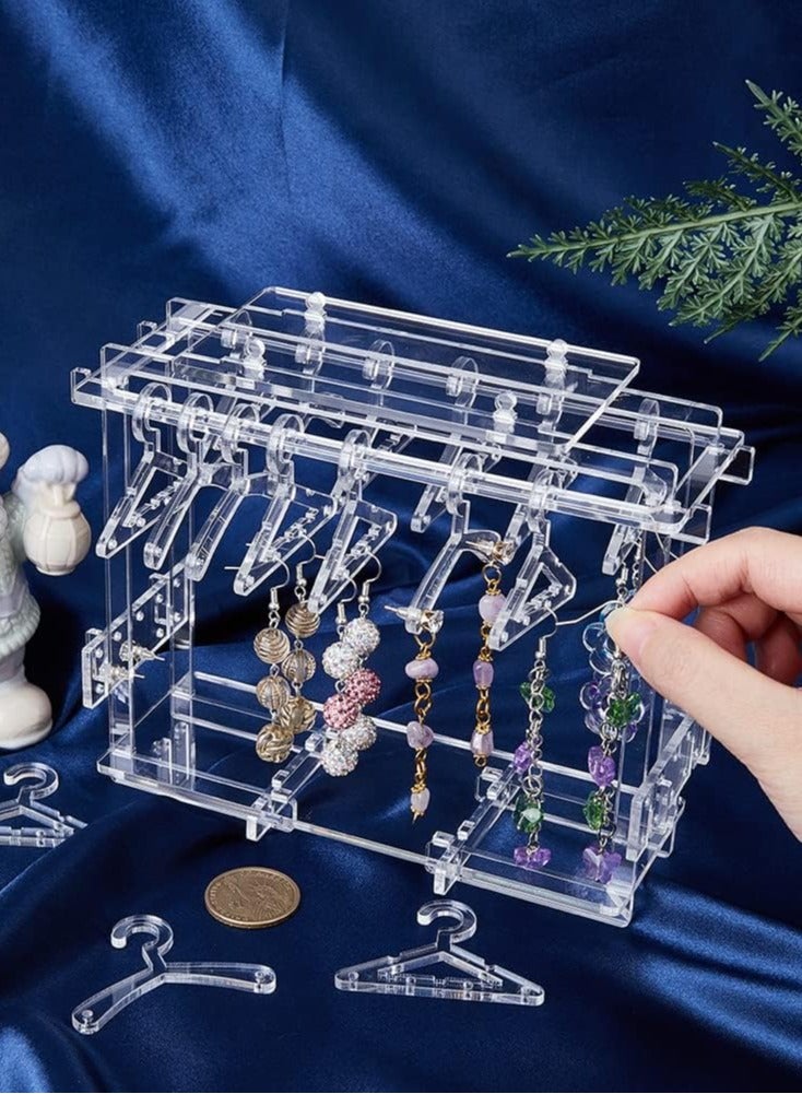 TPGP Acrylic Earring Holder Rack with 8 Mini Coat Hangers – Transparent Jewelry Display Stand for Women and Girls  - Image 4